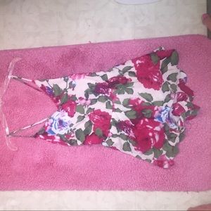 open back floral romper