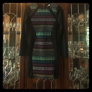 EUC DIVIDED by H&M long sleeve tribal print dress