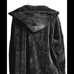 Black Knit Fuzzy Hoodie ❤️