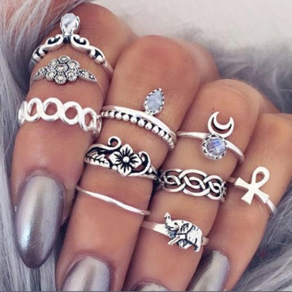 Boho silver rings assortment!