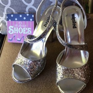 Glitter platform heels Size 9.5