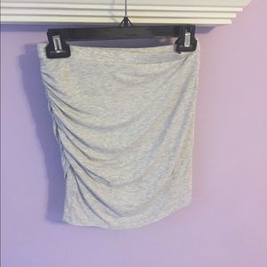 Light Gray Wrap Mini Skirt