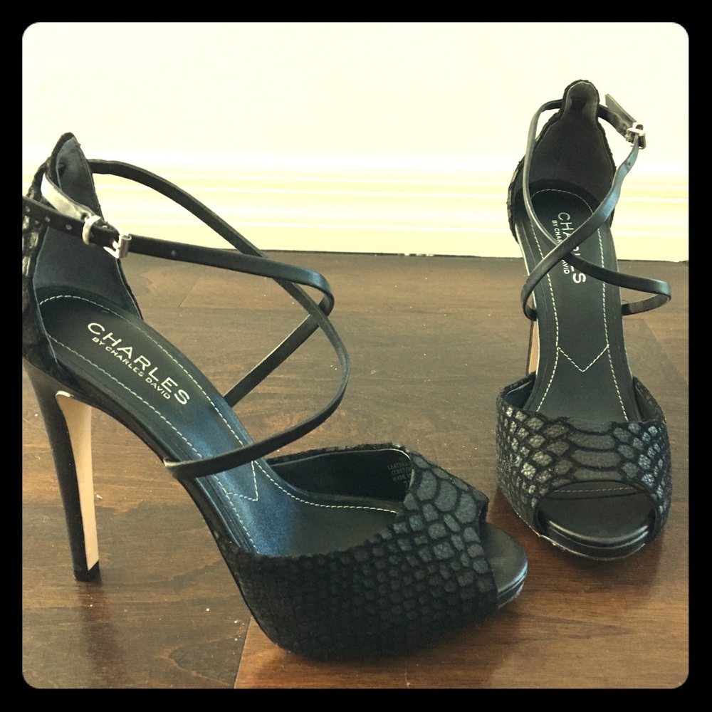 Platform Peep-toed CHARLES by Charles David Heels