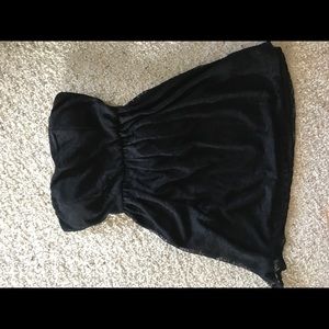 Strapless Black lace dress with open cut out back