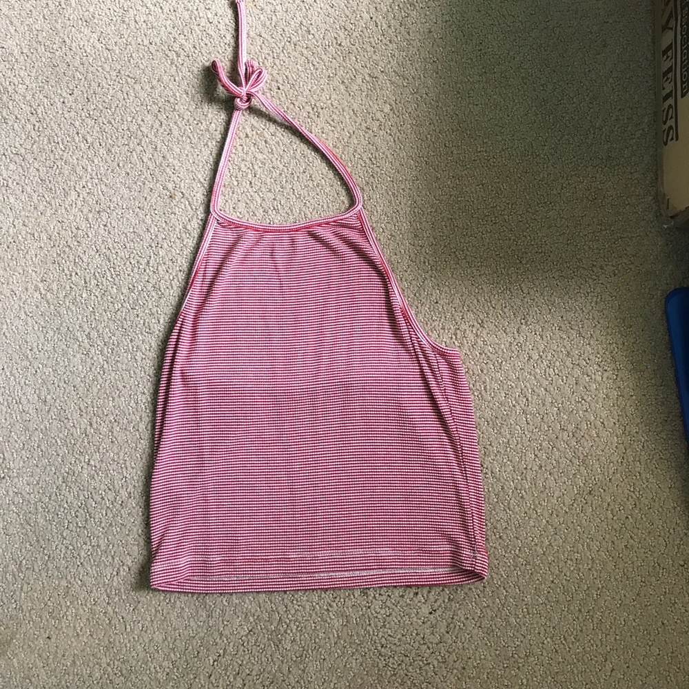 Red and White Brandy Halter Tank