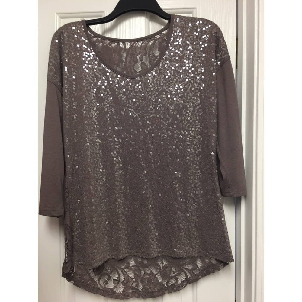 Sequin and lace top