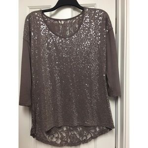 Sequin and lace top
