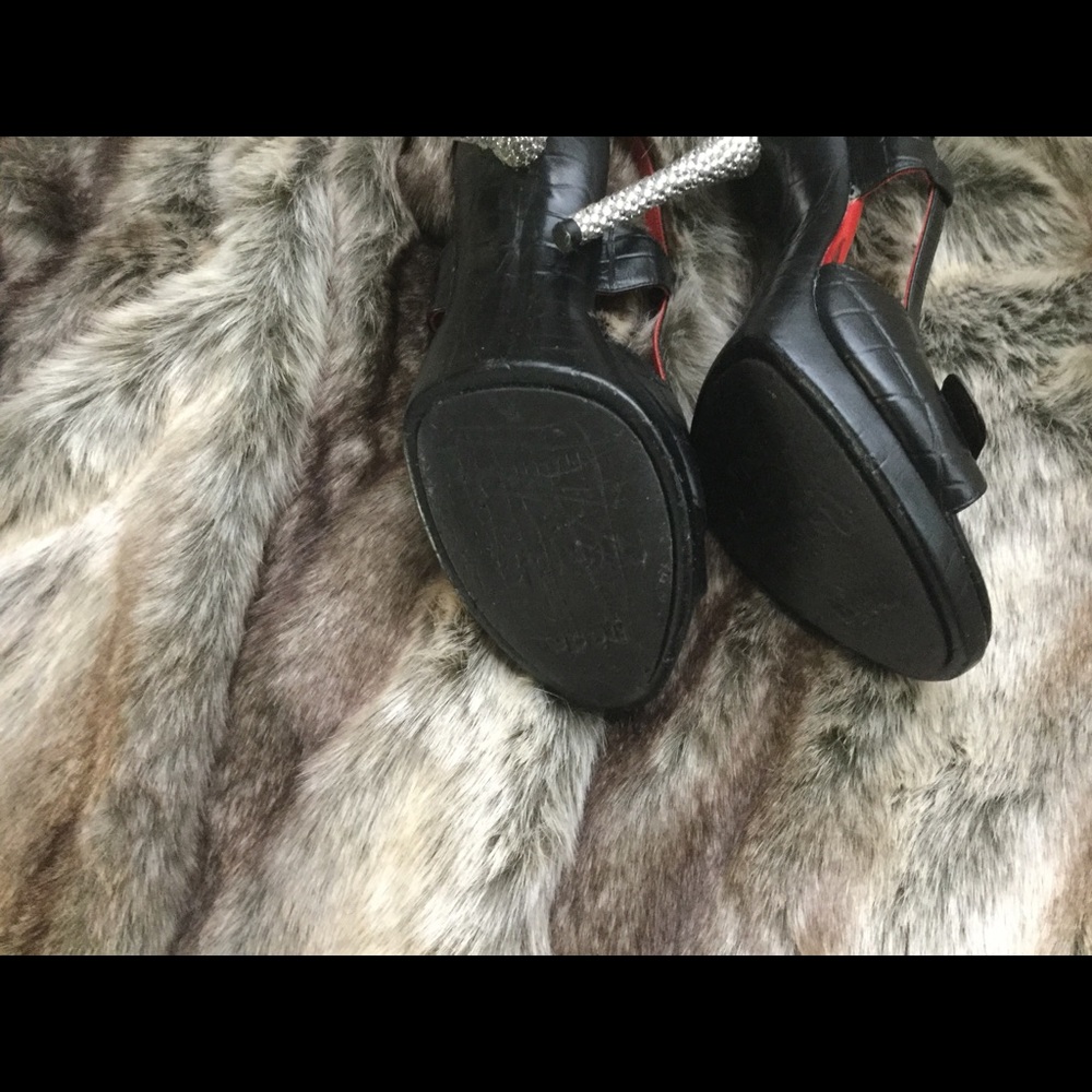 Neda black and rhinestone sling back heels - Picture 4 of 8