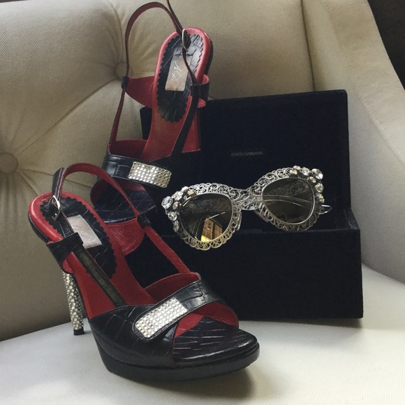 Neda black and rhinestone sling back heels - Picture 3 of 8