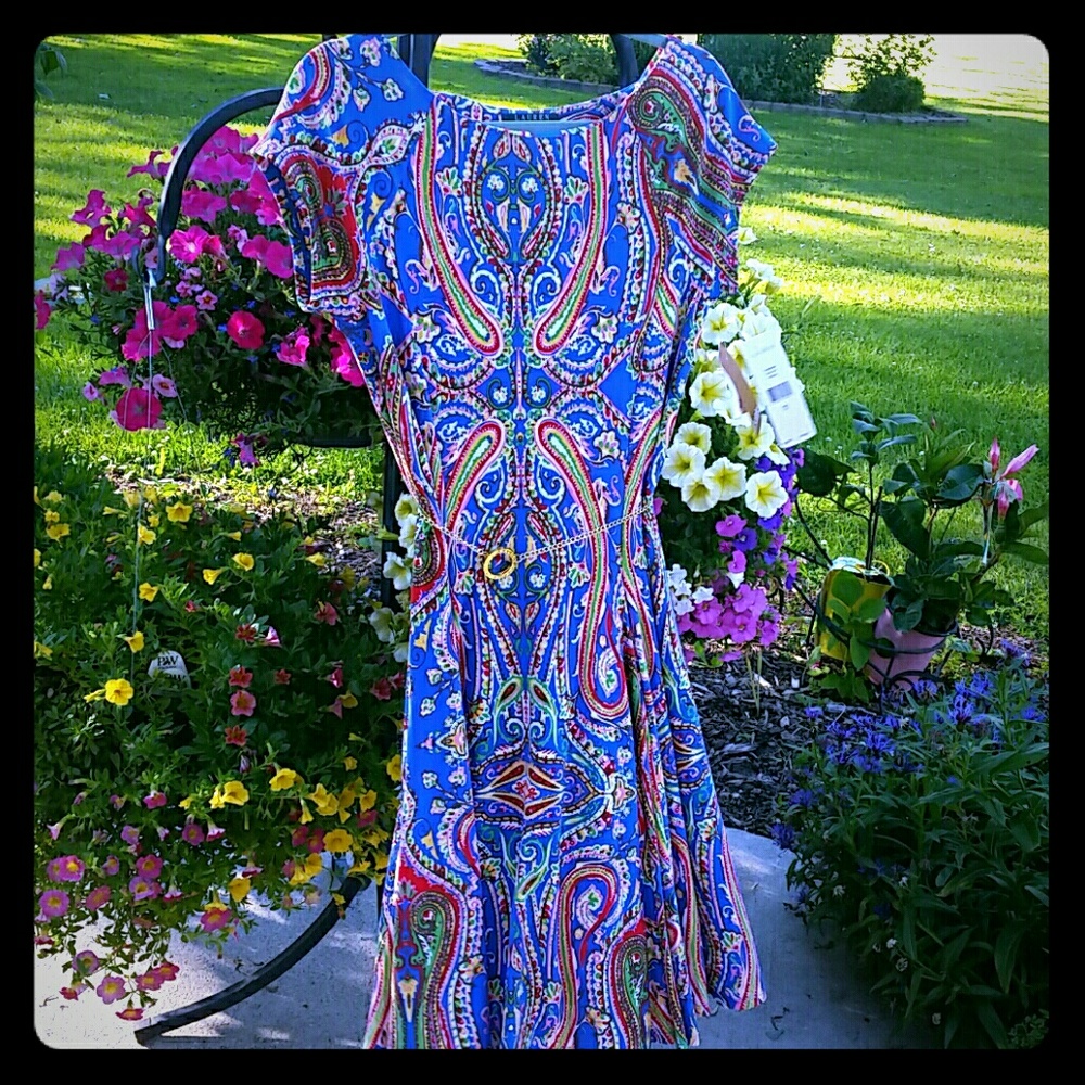 Ralph Lauren Dress NWT - Paisley - Petite Large
