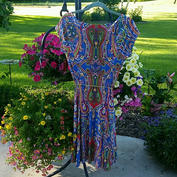 Ralph Lauren Dress NWT - Paisley - Petite Large - Picture 4 of 4