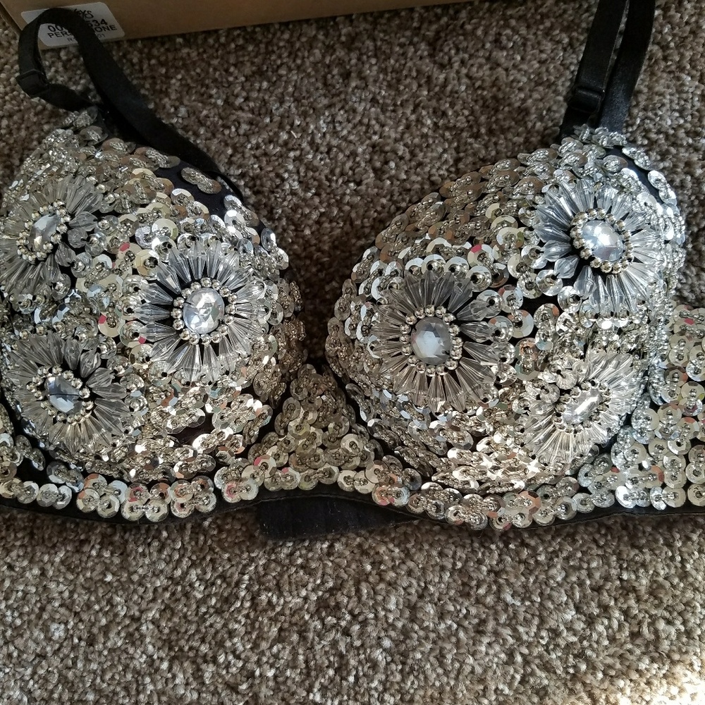 Silver Sequin Top Bra 💎💎💎💎