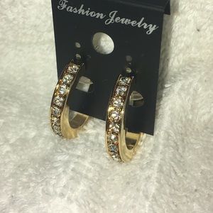 Gorgeous CZ gold plated hoop earrings