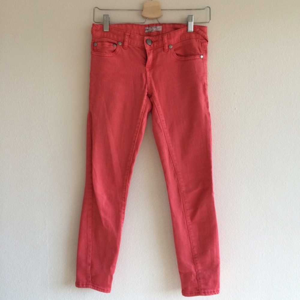Free People Coral Crop Pants, Pink Pants, Coral - Picture 3 of 4