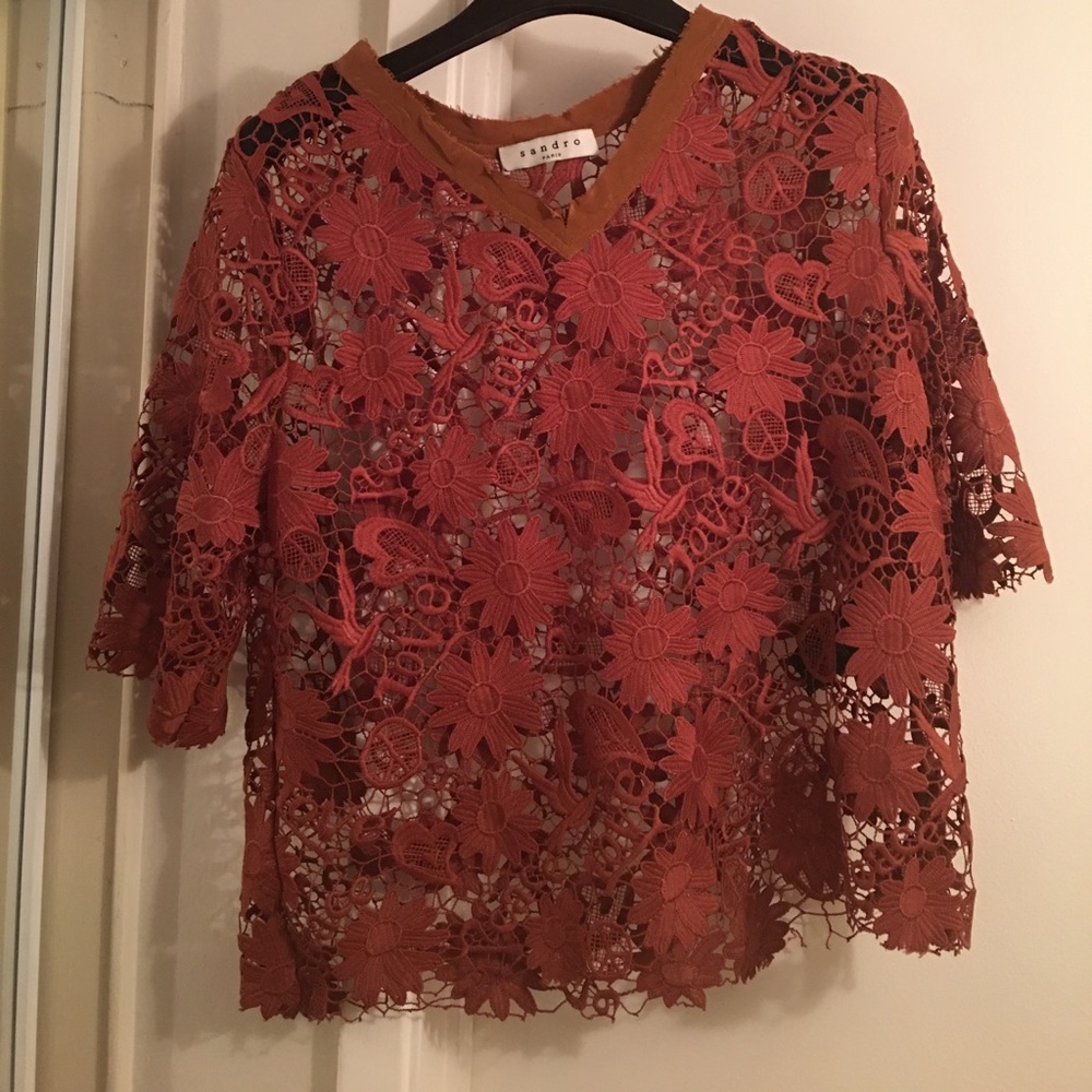 Sandro crochet crop top