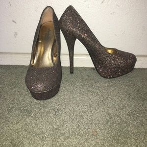 Multi-glitter high heels from Charlotte Russe.