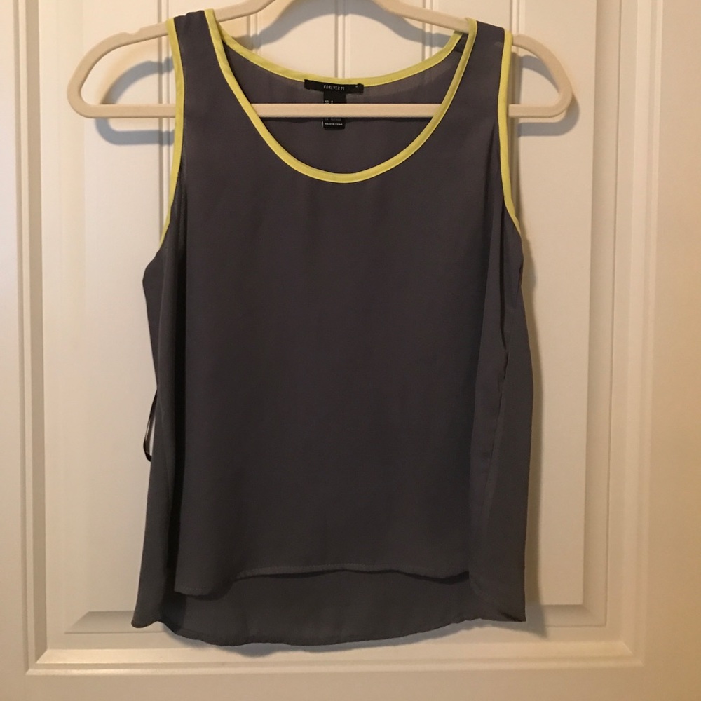 Grey and neon green tank