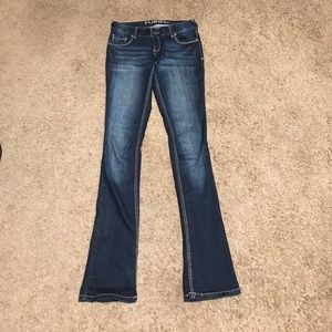 Rue 21 long denim flared jeans. Size 1/2