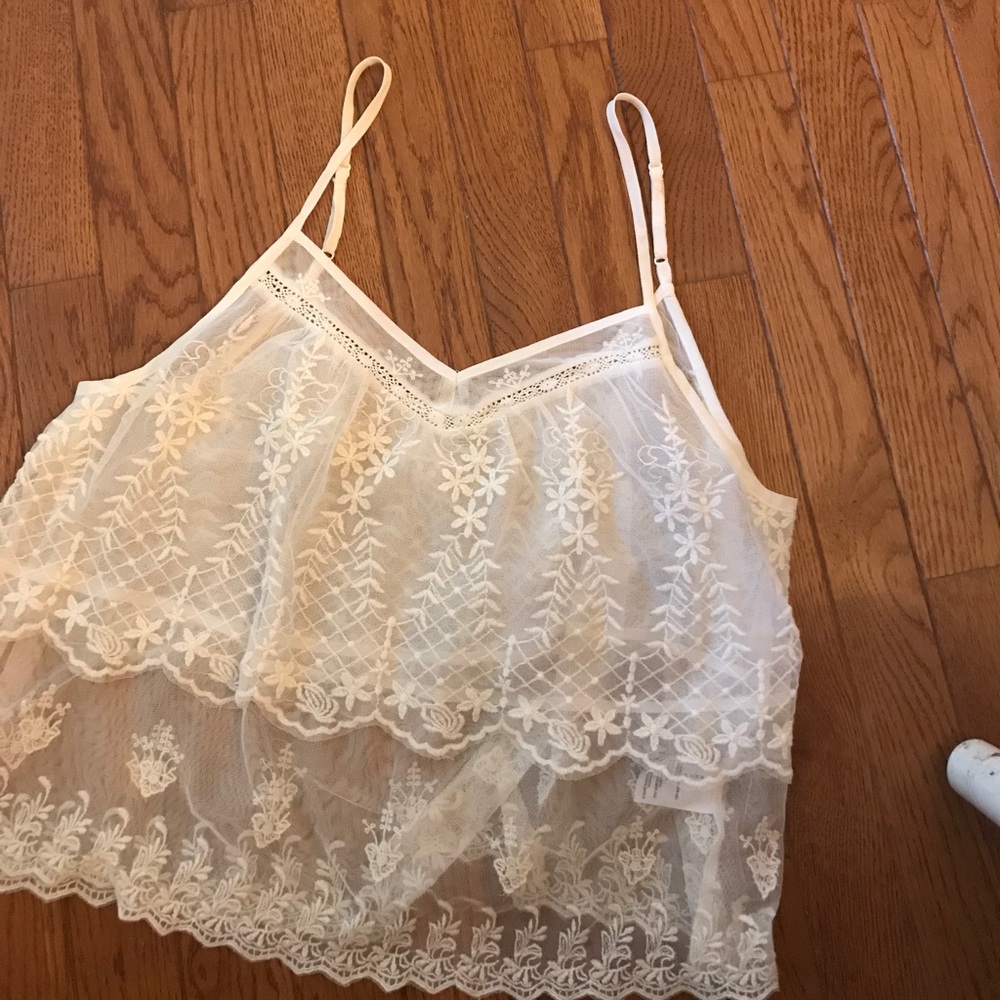 American Eagle sheer lace tank top