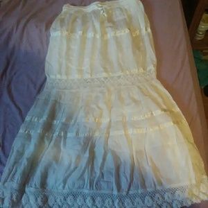 Long white skirt