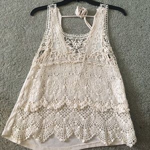Crochet tank top.