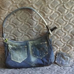Bags - Denim pocket book with matching change purse. Bags - Denim pocket book with matching change purse.