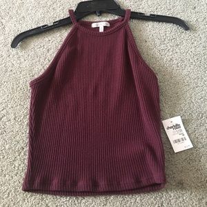 Purple/maroon tank crop top.
