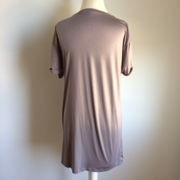 Embroidered Gray Rose Tunic T-Shirt Dress - Picture 6 of 8