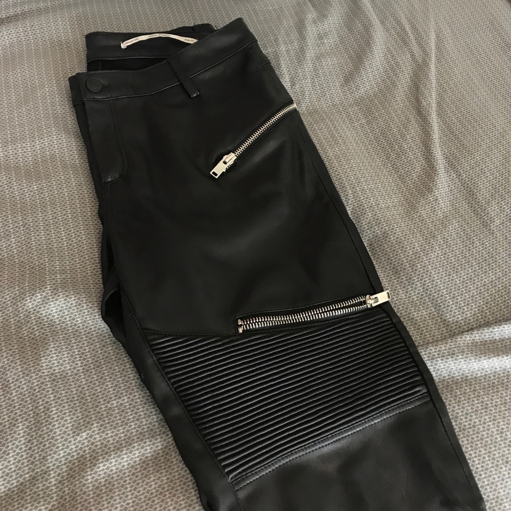 Zara biker leather jeans