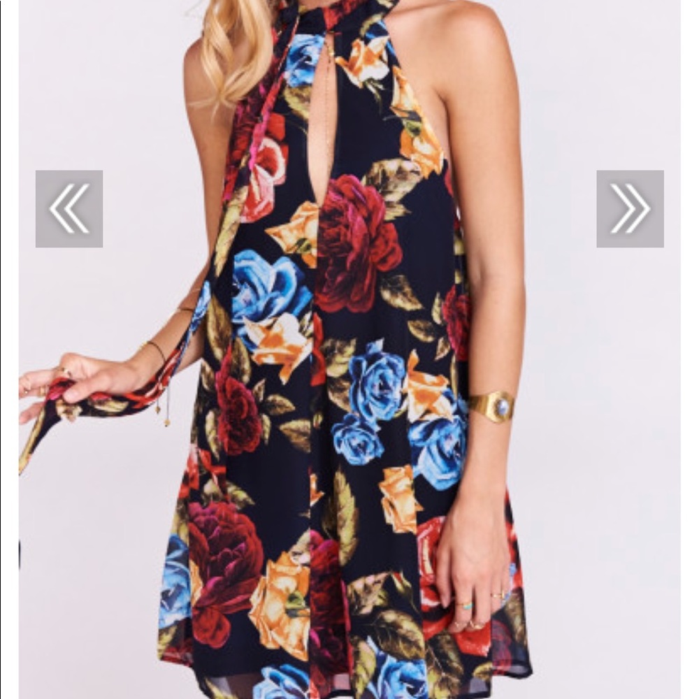 SOLD Tess tie front dress in bloom bloom ~ xs