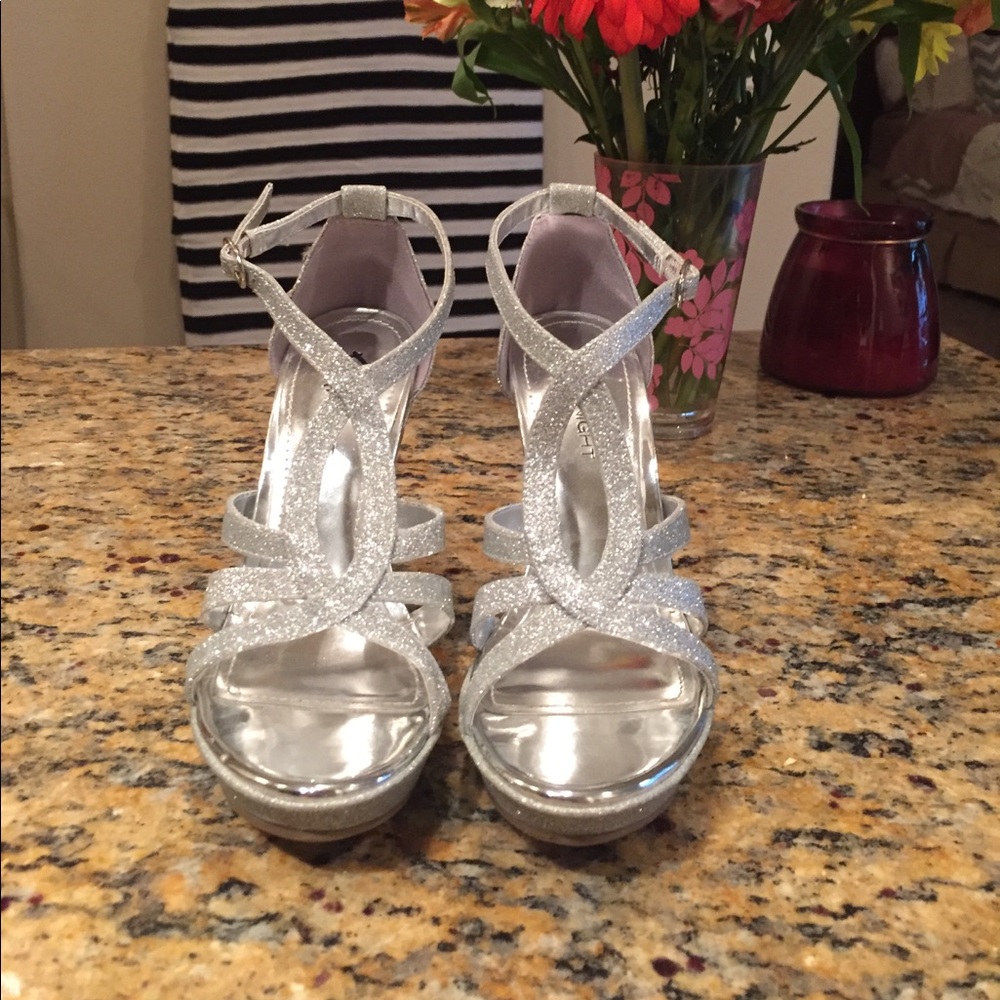 Silver Strappy Heels