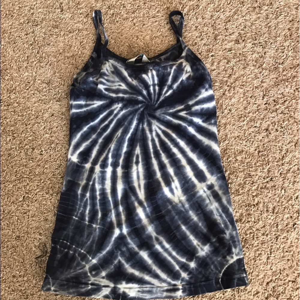 Hardtail blue tie died workout top