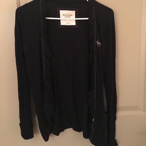 Ruffle Open Front Cardigan