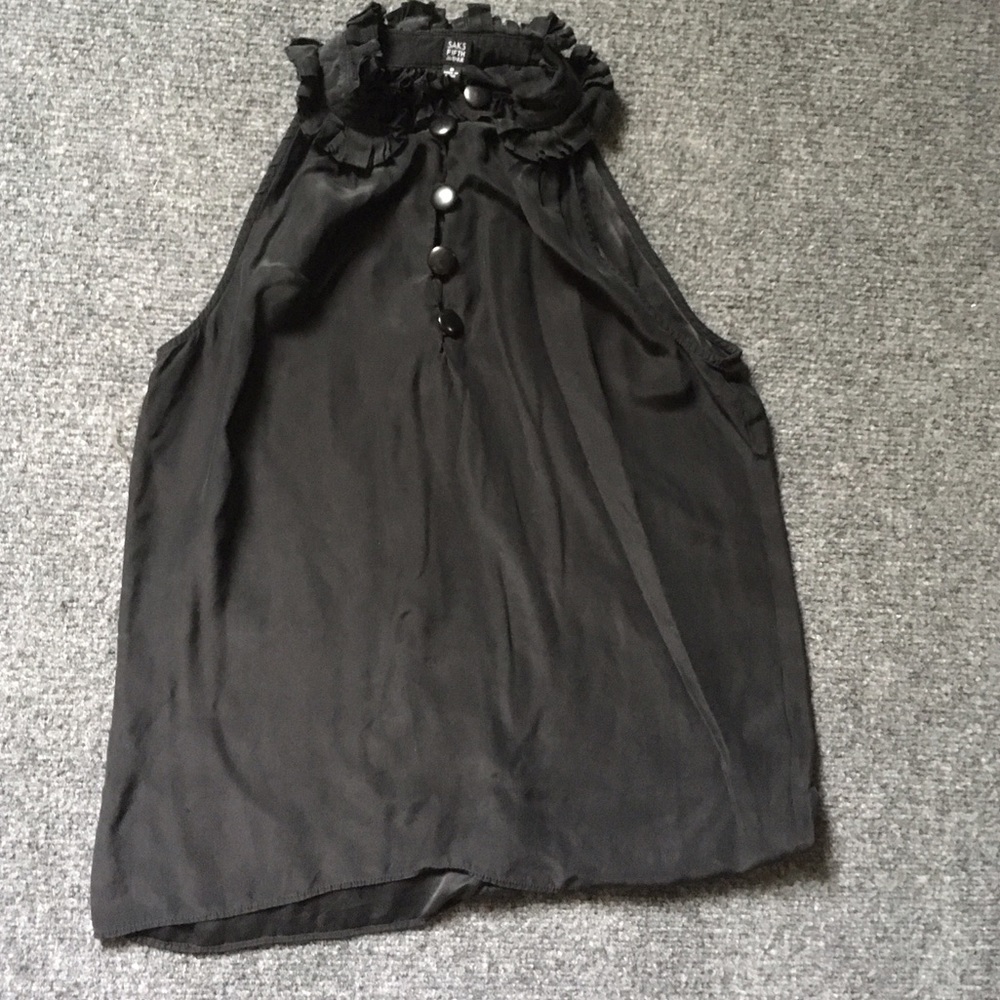 Saks Fifth Ave blouse tank with ruffled neckline