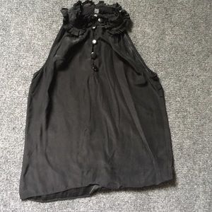 Saks Fifth Ave blouse tank with ruffled neckline