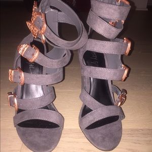 Nasty Gal grey sandal heels. Brand new.