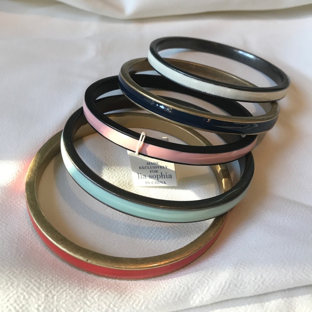 Lia sophia enamel stack bangles