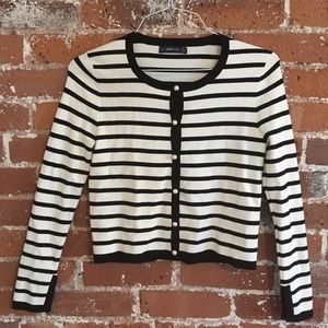 Zara crop cardi with "pearl" buttons