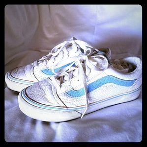 Old Skool Vans, white leather