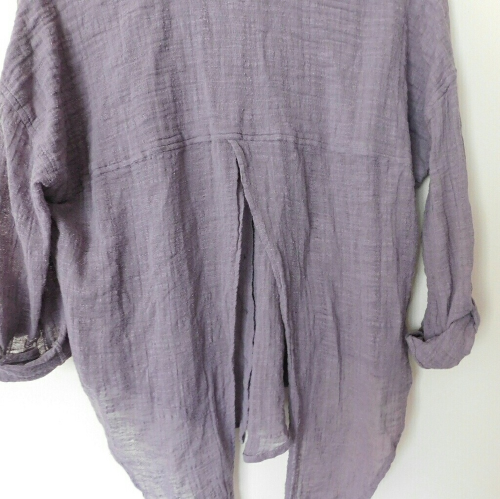 *SOLD* Free People Gray Button Down Blouse - Picture 5 of 7