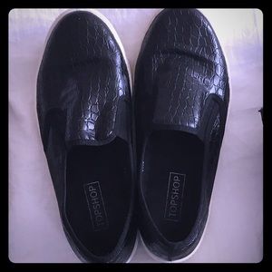 TOPSHOP Black Slip On Shoes