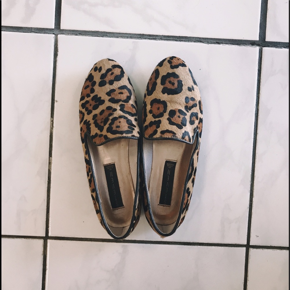 Steve Madden leopard loafers