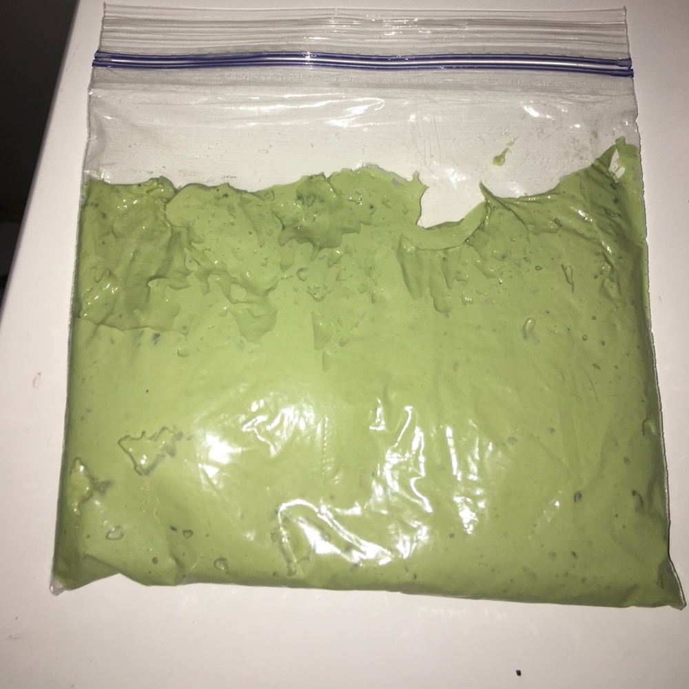 Green tea / mint chocolate chip ice cream