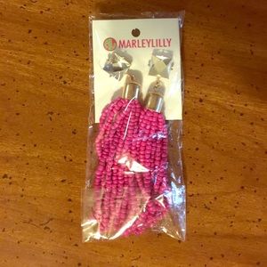 Pink tassel earrings