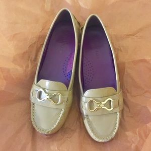 Cole Hann nude pink leather loafer /driver /flats