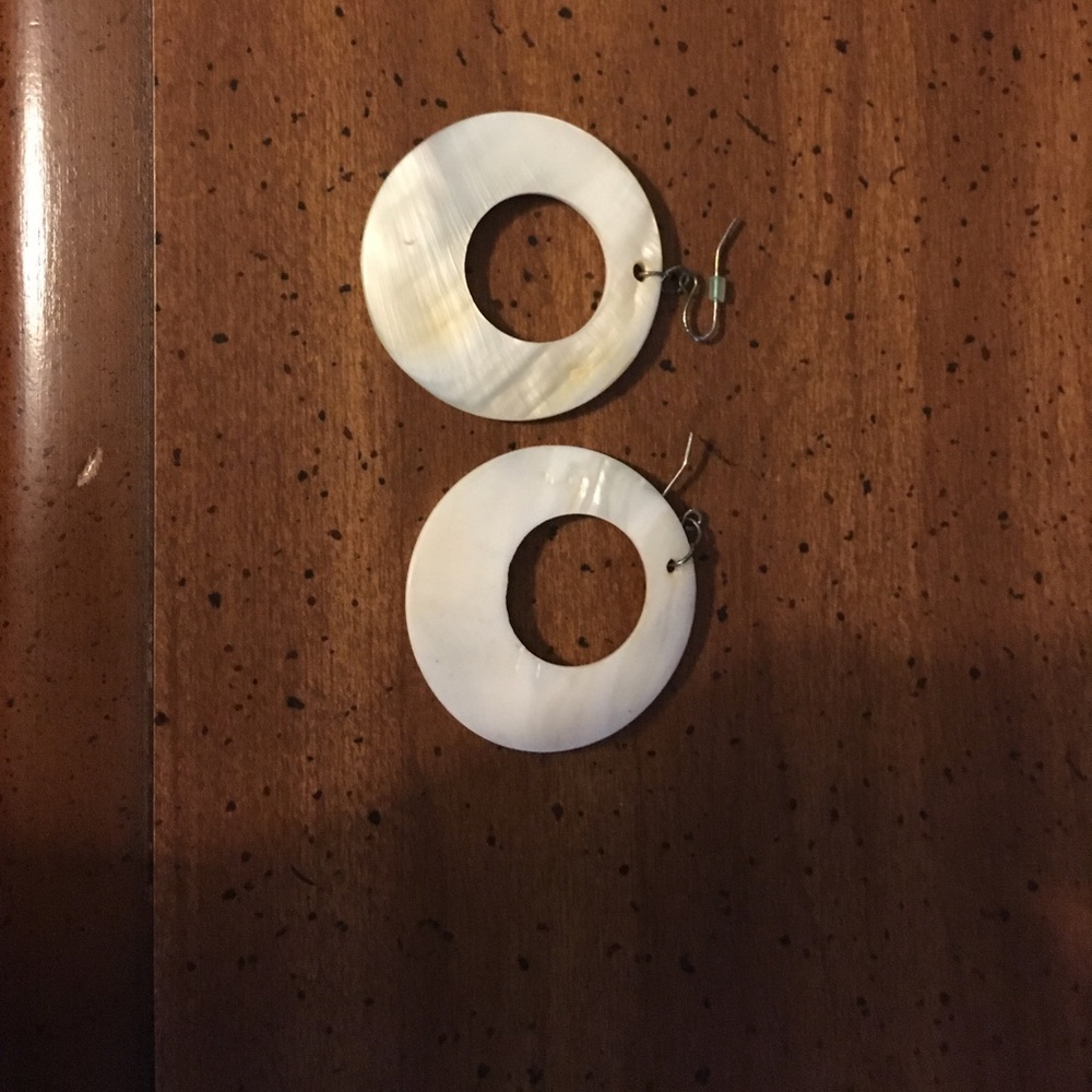 White hoop earrings