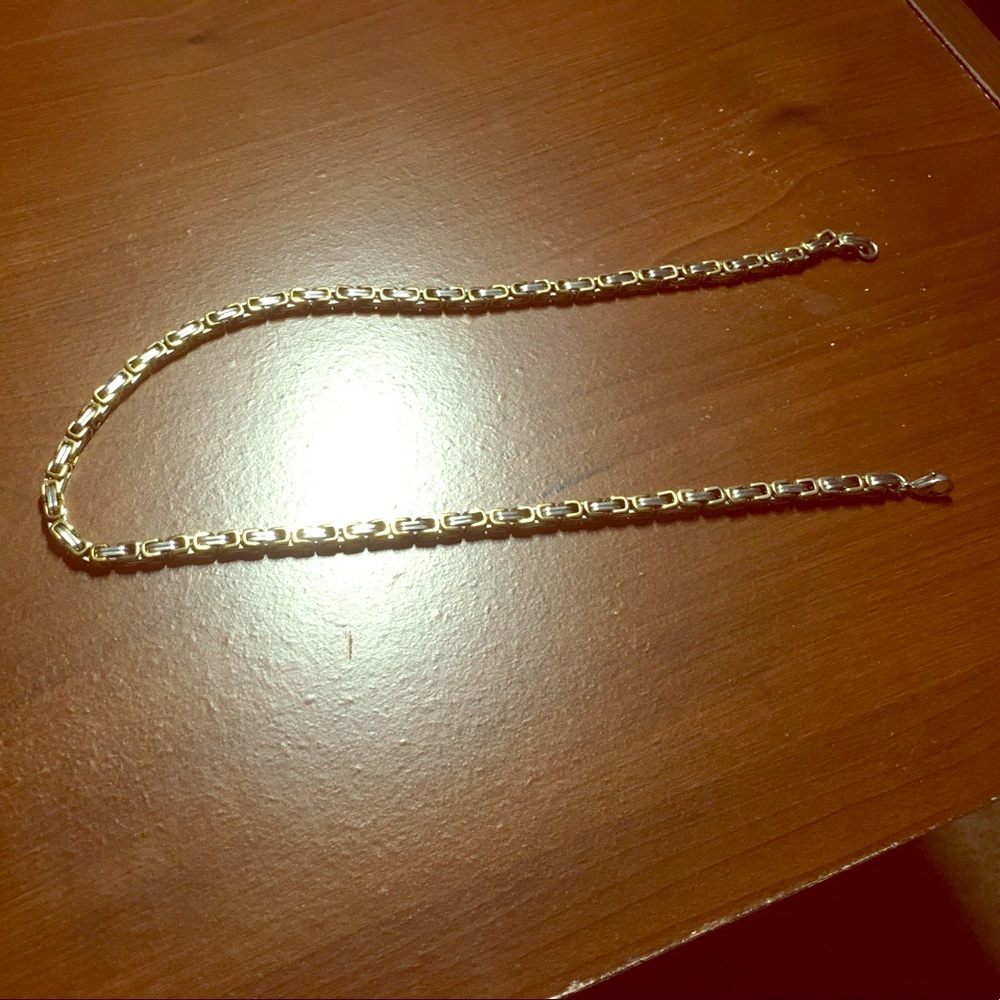Men's gold and silver 18 inch chain