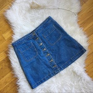 Brandy Melville Button Up Denim Skirt