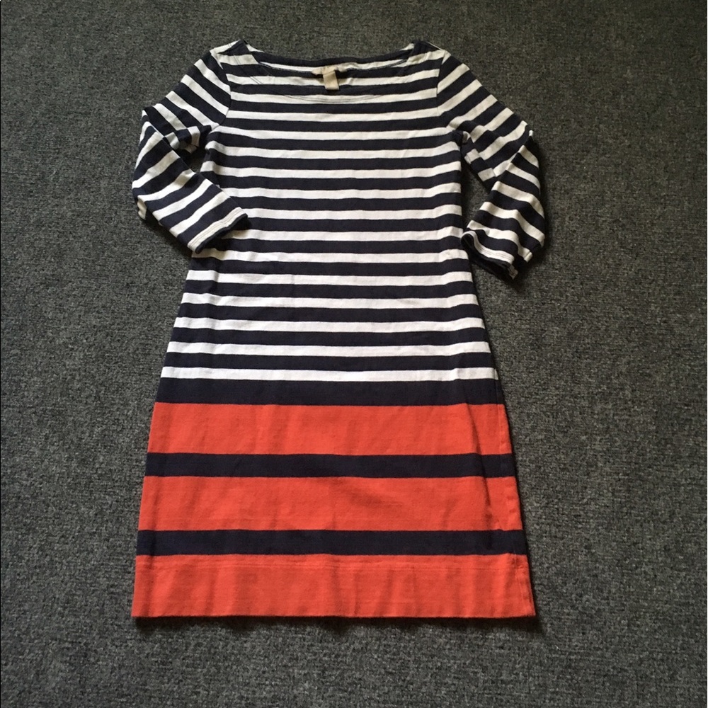 Banana Republic red and blue stripe midi dress