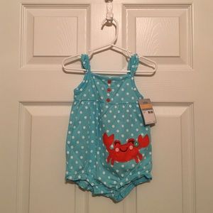 Carter's Romper-polka dots with cute crab